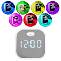 Miniatyrbild 8 av 8: 7-färgad LED-väckarklocka med digital LED-display och spegel