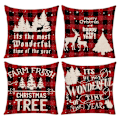 Miniatyrbild 1 av 5: 4pcs Christmas pillow case, linen super soft cushion