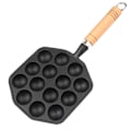 Miniatyrbild 1 av 6: Gjutjärn Bläckfiskbollar Gryta Kakform Fiskägg Ingen Beläggning Non-Stick Ägg Gryta Matlagning, Svart