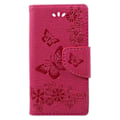 Miniatyrbild 4 av 6: Butterfly läder Sony Xperia XZ1 Compact fodral - Rosa Rosa