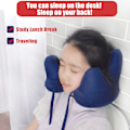 Miniatyrbild 8 av 8: Dreamscape Resekudde, Ergonomiskt Nackstöd i Memory Foam, Mjukt Tvättbart Överdrag i Mjölksilke, Uppblåsbar Design för Hygien, Inkluderar Ögonmask för Avskildhet