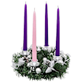 Miniatyrbild 3 av 4: Silver Ribbon Christmas Advent Wreath - Advent Wreaths Season