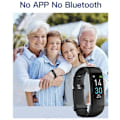 Miniatyrbild 5 av 5: Fitness stegräknare klocka utan Bluetooth utan app stegräknare sömnmonitor kaloriräknare (svart)