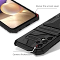 Miniatyrbild 4 av 8: Samsung A32 5G Stöttåligt Skal Kickstand & Kortfack ThinArmor V3 Svart