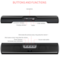 Miniatyrbild 8 av 8: HXSJ Q3 Trådlös Högtalare Bluetooth 5.0 Soundbar Inbyggd Mikrofon Hifi Stereoljud för Hemma Bio