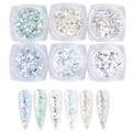 Miniatyrbild 1 av 3: Holografiska nagelkonst glitter set 6 lådor 3D naglar