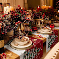 Miniatyrbild 3 av 8: Christmas Table Runner, Christmas Snowflake Elk Rustic Table
