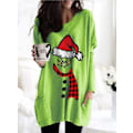 Miniatyrbild 1 av 3: Grinch Jul Mode Damtröjor Casual Långärmad B M