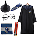 Miniatyrbild 1 av 5: Harry Potter Gryffindor Ravenclaw Slytherin Robe Kappa Slips Kostym Trollstav Halsduk Blue S