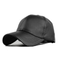 Miniatyrbillede 2 af 3: Unisex Vandtæt Læder Baseball Caps Trucker Snapback Casual Hat Justerbar· black