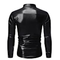 Pikkukuva 2 / 4: Miesten Vintage Metallinhohtoinen Paljetti 70-luvun 80-luvun Disco Pitkähihainen Napitettava Paita Slim Black L