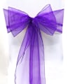 Miniatyrbilde 1 av 3: 10 stk. Organza Stoltrekk Sløyfe Bryllupsdekorasjon Deep Purple 10 PCS