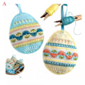 Miniatyrbilde 1 av 2: NYTT DIY Brodert Filt Påskeeggsett, Håndbrodert Ullfilt Håndverksett A