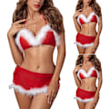 Miniatyrbild 5 av 6: Kvinnors Jultomte Cosplay Sexig Lingerie Underkläder Nattkläder Sovkläder M