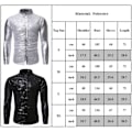 Pikkukuva 4 / 4: Miesten Vintage Metallinhohtoinen Paljetti 70-luvun 80-luvun Disco Pitkähihainen Napitettava Paita Slim Red XL