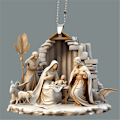 Miniatyrbillede 3 af 4: 7 stk. Julekrybbe Ornamenter, Julepynt til Træer, Julepynt 7PCS