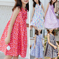 Miniatyrbild 1 av 5: Barnflickor Blommig Ärmlös Tunika Klänning Sommar Semester Lös Tank Sundress Pink 120cm