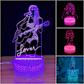Miniatyrbild 3 av 8: Taylor Swift nattlampa, 3D Illusion nattlampa med fjärrkontroll, flicklampor, 16 färger LED nattlampa för barnrumsdekor A