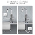 Miniatyrbillede 9 af 10: Elektrisk 30-60° vandhane med temperaturdisplay, rustfrit stål 304, 360° drejelig, husholdningsbrug, digitalt display, 3-sekunders opvarmning
