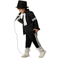 Miniatyrbild 3 av 6: 2024 Barn Pojkar Michael Jackson Cosplay Kostym Halloween Rollspel Festkläder M