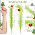 Miniatyrbild 4 av 5: 8 st julgransprydnader 43 cm Röd Grön Lockiga Stjälkar Limegrön Lockig Julgransprydnad Elf Ornament Stjälkar för Julgransprydnad 8PCS