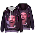 Miniatyrbild 1 av 3: Barn 3d Hoodie Mode Höst Vinter Skibidi Toalett Sweatshirt B 140cm