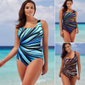 Miniatyrbild 1 av 4: Dam badkläder sexig _  enkeldelad tryckt byst plus size baddräkt leopard XL