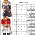Miniatyrbillede 3 af 3: Jule T-shirts til kvinder Snemand Print Tee Langærmede Pullovers bule 2XL