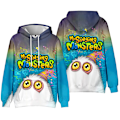 Miniatyrbild 1 av 3: Pojke Flicka 3d Hoodie Höst Vinter Mina Sjungande Monster Tröja A 130cm