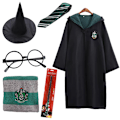 Miniatyrbild 1 av 5: Harry Potter Gryffindor Ravenclaw Slytherin Kappa Slips Kostym Trollstav Halsduk Green S