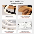 Miniatyrbilde 9 av 10: [3-dagers forsendelse] LED taklamper med tre - Trinnløs dimbar taklampe - 2 ringer moderne soveromslampe - Trespisestuelampe, med fjernkontroll 60x38cm