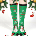Miniatyrbild 1 av 2: Julklapp Roliga Tomte Strumpor Fem Tåstrumpor Green Snowman