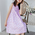 Miniatyrbild 2 av 5: Barnflickor Blommig Ärmlös Tunika Klänning Sommar Semester Lös Tank Sundress Pink 140cm