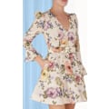 Miniatyrbillede 5 af 5: LUMINOSITY MINI KJOLE Dame Mode Temperament Retro Stående V-Hals Trykt Flare Ærme Kort Kjole 2XL