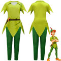 Miniatyrbild 3 av 6: Barn Peter Pan Halloween Maskeraddräkt Grön Tomte Topp Byxor Hatt Set 120cm