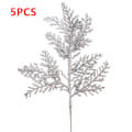 Miniatyrbilde 1 av 4: 5 stk. kunstige blomster, furublader, gren, julekransdekorasjon silver 5PCS