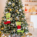 Miniatyrbillede 8 af 10: Julestrømpe Julepejs Hængende Strømper Til Familie Ferie Julefrokost Dekorationer A