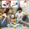 Miniatyrbild 6 av 8: 32 Stycken Tetra Pak Stapelspel Brädspel Lämpligt för 2 Spelare+Familjespel, Fester, Resor, Barn- och Vuxenbyggklossleksaker 32PCS