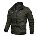 Miniatyrbild 1 av 2: Lätt Zip Up-jacka för män, Stå-krage, Casual, Lätt Golfjacka med Fickor Green XL