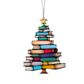 Miniatyrbillede 1 af 5: Bogelskeres hjerteformede mini-bogreol vedhæng ornament juletræ hængende julepynt gaver M