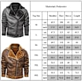 Miniatyrbild 2 av 2: Herrar Vinter Retro PU Läderjacka Casual Man Tjock Päls Termisk Läderjackor Herrar Pälskrage Motorcykel Läderdunjackor Brown 2XL