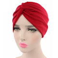 Miniatyrbilde 2 av 2: Trendy hodeplagg dame beanie vinterlue krysslue red