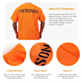 Miniatyrbild 6 av 8: Fångdräkt Orange Toppar Byxor Set Fängelse Vuxen Män Halloween Cosplay Fest Fancy Dress Outfits L