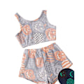 Miniatyrbillede 1 af 3: Spooky Vest Pyjamasæt, Halloween Print til Kvinder, Selvlysende Pyjamassæt Orange M