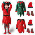 Miniatyrbild 7 av 8: Flickvän Pojk Jul Älg Fancy Dress Jul Fest Cosplay Kläder red 120cm