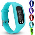 Miniatyrbild 2 av 2: Stegräknare Klocka Med Lcd-Display Enkel Användning Armband Lake Blue