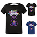 Miniatyrbild 3 av 5: Kids Smiling Critters CatNap Söta Tecknade T-Shirt Kortärmad Tee Unika Toppar Black 140cm
