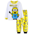 Miniatyrbild 2 av 3: Minions Barn Pojkar Flickor Söta Tecknade Figurer Pyjamas Set Långärmade Toppar Shorts Sovkläder Nattkläder Loungewear Set #1 130cm