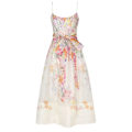 Miniatyrbillede 2 af 5: Zim Style Natura Korset Trykt Linned Midi Kjole Dame Sommer Stroppe Kjole XL