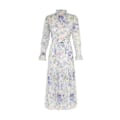 Miniatyrbillede 2 af 5: NATURA TUBULAR MIDI Kjole 2025 Sommer Dame Mode Temperament Retro Stående Hals Slips Flare Ærmer Dame Lang Kjole XL